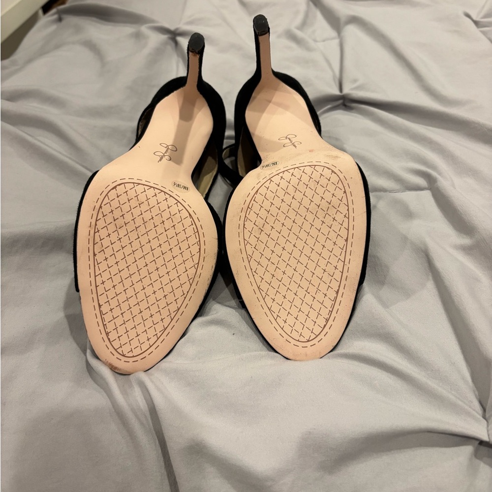 Jessica Simpson Black Stiletto Peep Toe Heels - Picture 5 of 6